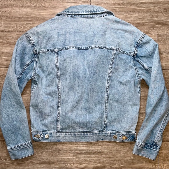 Madewell Boxy-Crop denim jacket women's size S 100% cotton ligth wash jean jacke - Picture 3 of 9
